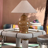 Tomasso Barbi corn coloured iridescent lamp C.1970