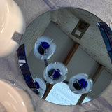 1970s Cristal Arte blue mirrored serving tray