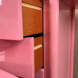 1980s handmade Italian pink bedroom furniture set