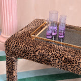 Wonderful leopard print footstool / coffee table