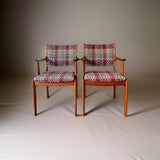 Wonderful Danish armchair by Johannes Andersen c.1960 recovered in 80s Mission fabric (sold separately) two available.