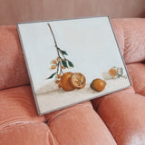 Midcentury oil painting signed and dated Sept 1969 ~ Lemons