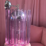 Beautiful Italian Lilac lucite chandelier C.1970