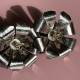 1950s Italian silver plated flower wall lights