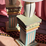 Pair of Italian 1980s wooden. pastel coloured columns.