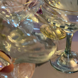 Set of 6 crystal champagne coupes Italian 1970s