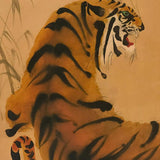1970s large tiger painting signed dated.