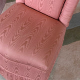 1960s French pink morie silk slipper chair