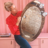 Cristal Arte Italian brown Murano glass mirror