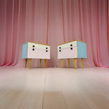 Pair of pastel coloured bedside tables ~ Swedish 1950s