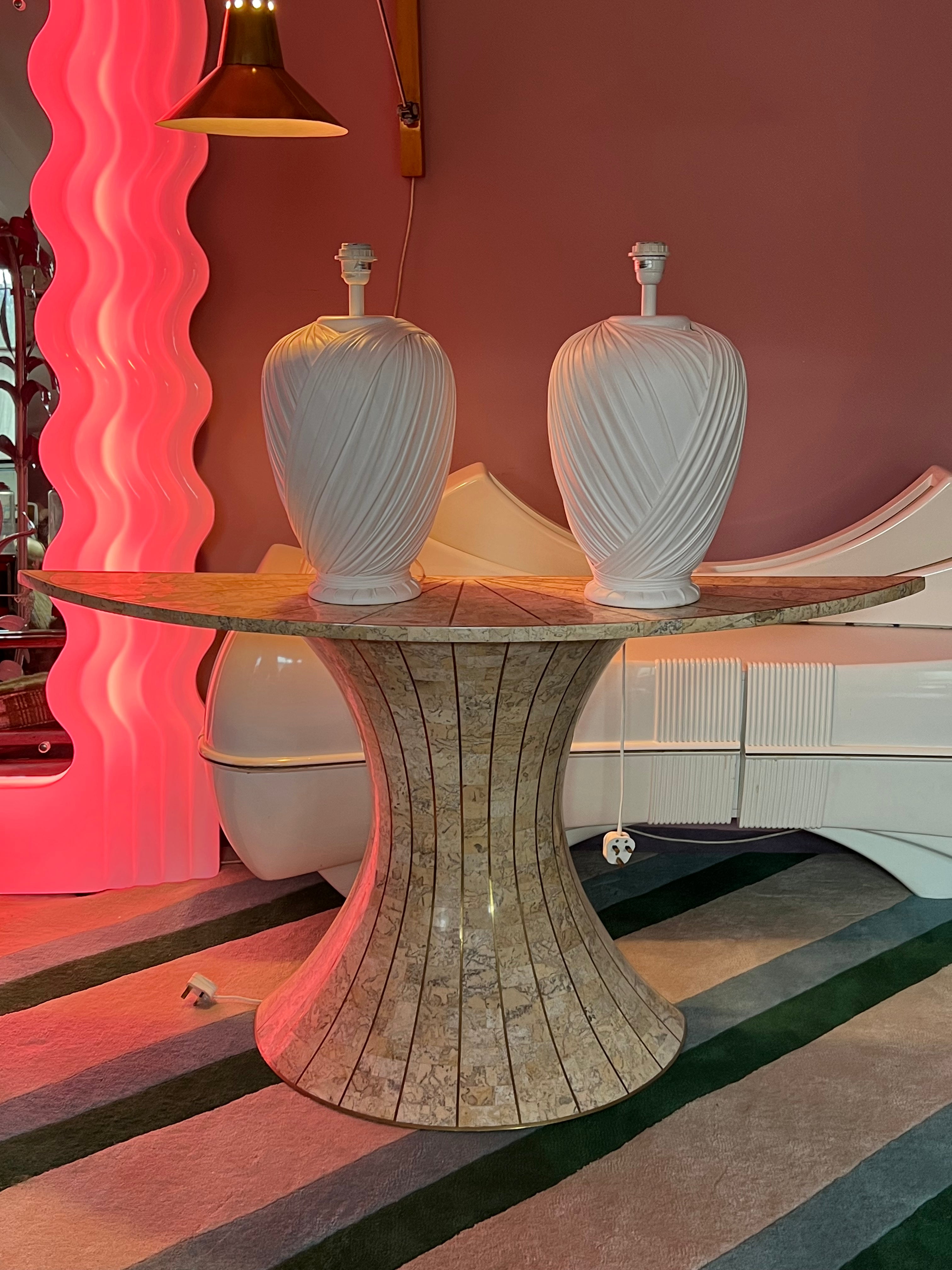 Stone half deals moon console table