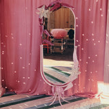 Italian 1980s pink free standing mirror