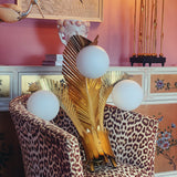 Huge 1970s brass palm wall light