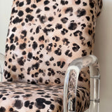 American 1980s Lucite and leopard chair