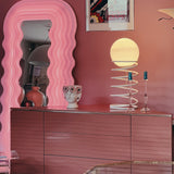 Pink 1970s triangular cabinet by Roger Rougier