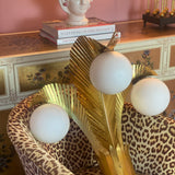 Huge 1970s brass palm wall light