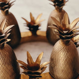 Midcentury brass pineapple candelabra centrepiece