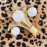 Huge 1970s brass palm wall light