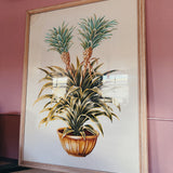Casa Valentino pineapple plant print on linen c.1976