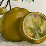 Midcentury oil painting signed and dated Sept 1969 ~ Lemons