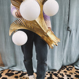 Huge 1970s brass palm wall light