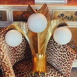 Huge 1970s brass palm wall light