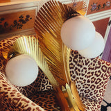 Huge 1970s brass palm wall light