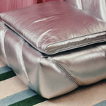 metallic leather sofa