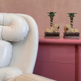 1970s Italian ceramic lion with palm candle holders