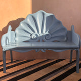 1930s italian chunky blue shell bench