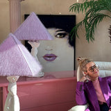 Rare pair of 1970s John Dickinson drape, knotted table lamps