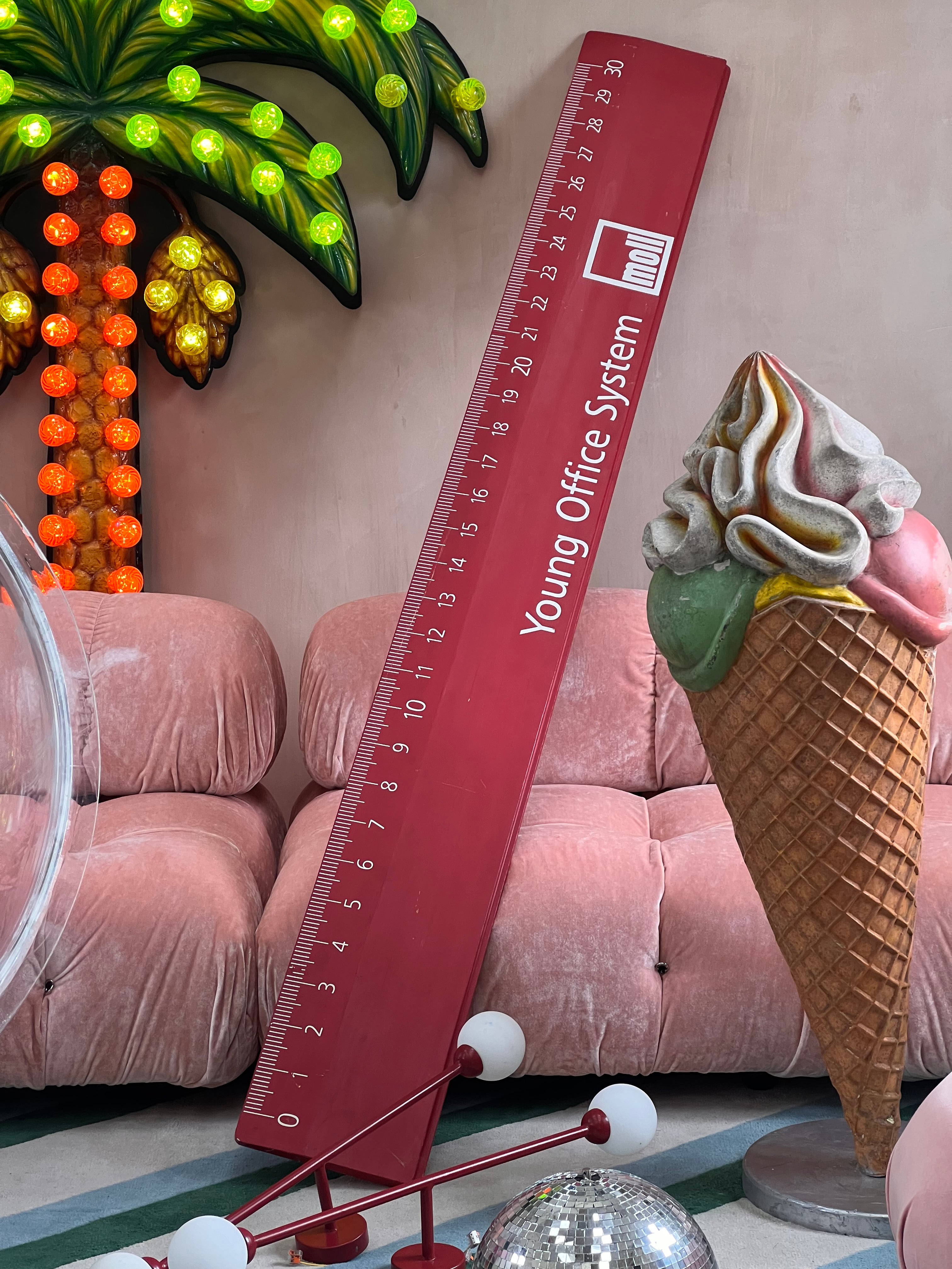 Giant German 1970s 7ft red ruler – Anemone Interiors