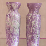 Pair of American 1960s lilac splattered vases.