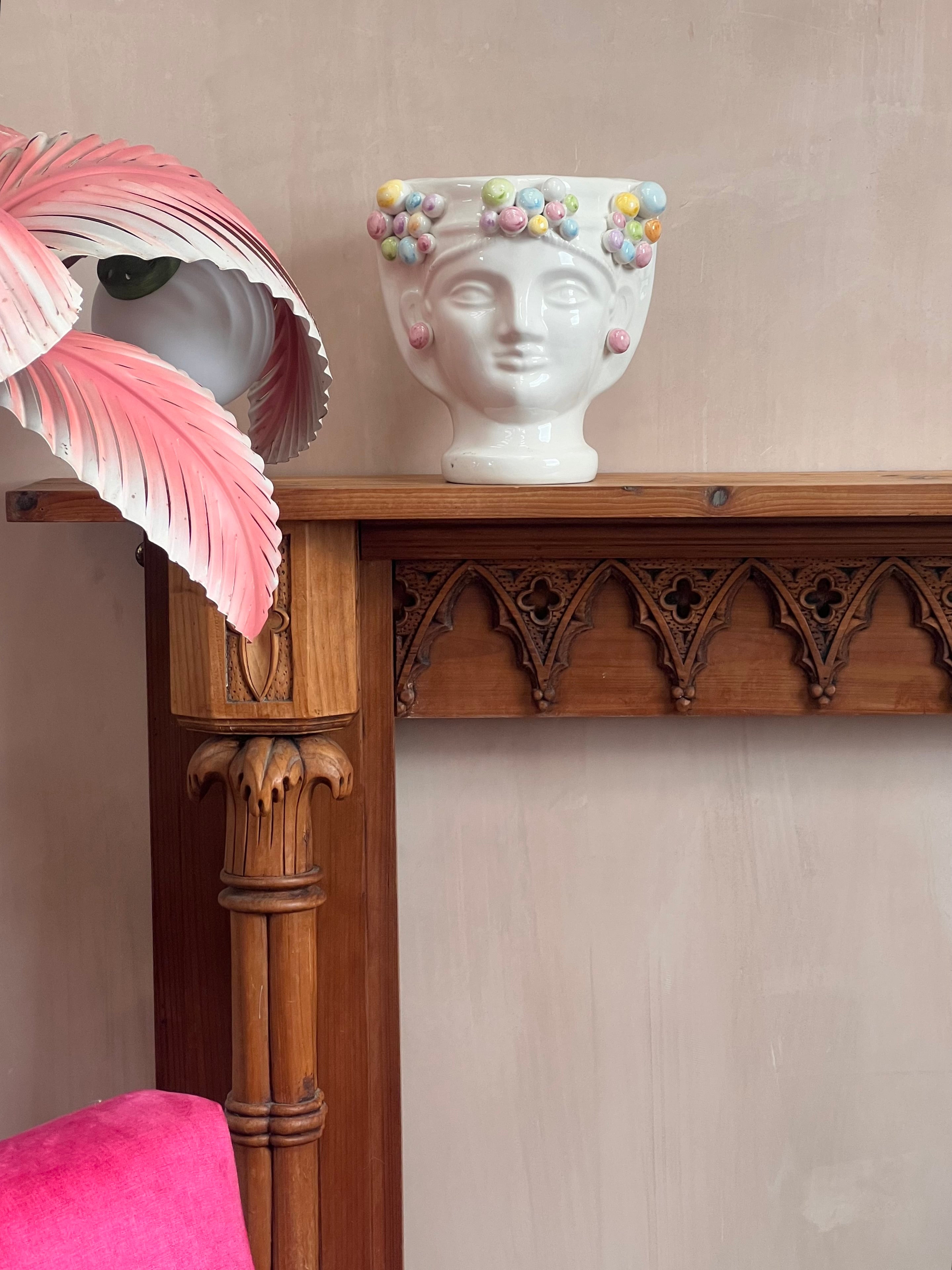 Large Italian wood carved palm fireplace surround C.1950 – Anemone ...