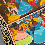1976 Brazilian carnival oli paintings (sold as a pair)