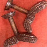 Pair of chunky Italian knot detail coat hooks C.1950