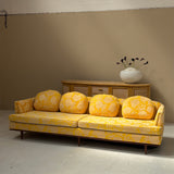Italian 1970s yellow bamboo and cane sideboard