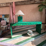 Rare 1970s Vivai Del Sud green console and matching lamp (sold as a set)