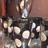 1980s set of six Murano spotty tumblers
