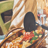 Nonna’s Kitchen 1984, large framed Italian kitchen painting