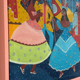 1976 Brazilian carnival oli paintings (sold as a pair)