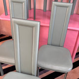 1980s Peppermint leather dining chairs by Roche Bobois