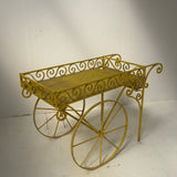 1950s large Italian yellow flower / outdoor drinks cart