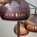 1960s Italian Smoked Mauve Lucite Four-Light Floor Lamp by Goffredo Reggiani