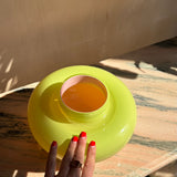 1970s Murano vase in acid yellow and pink