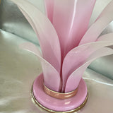 Pink Rougier lotus / palm lamp C.1980