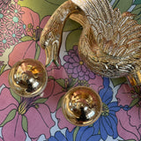 Italian gold plated swan basin taps c.1970 (two available)