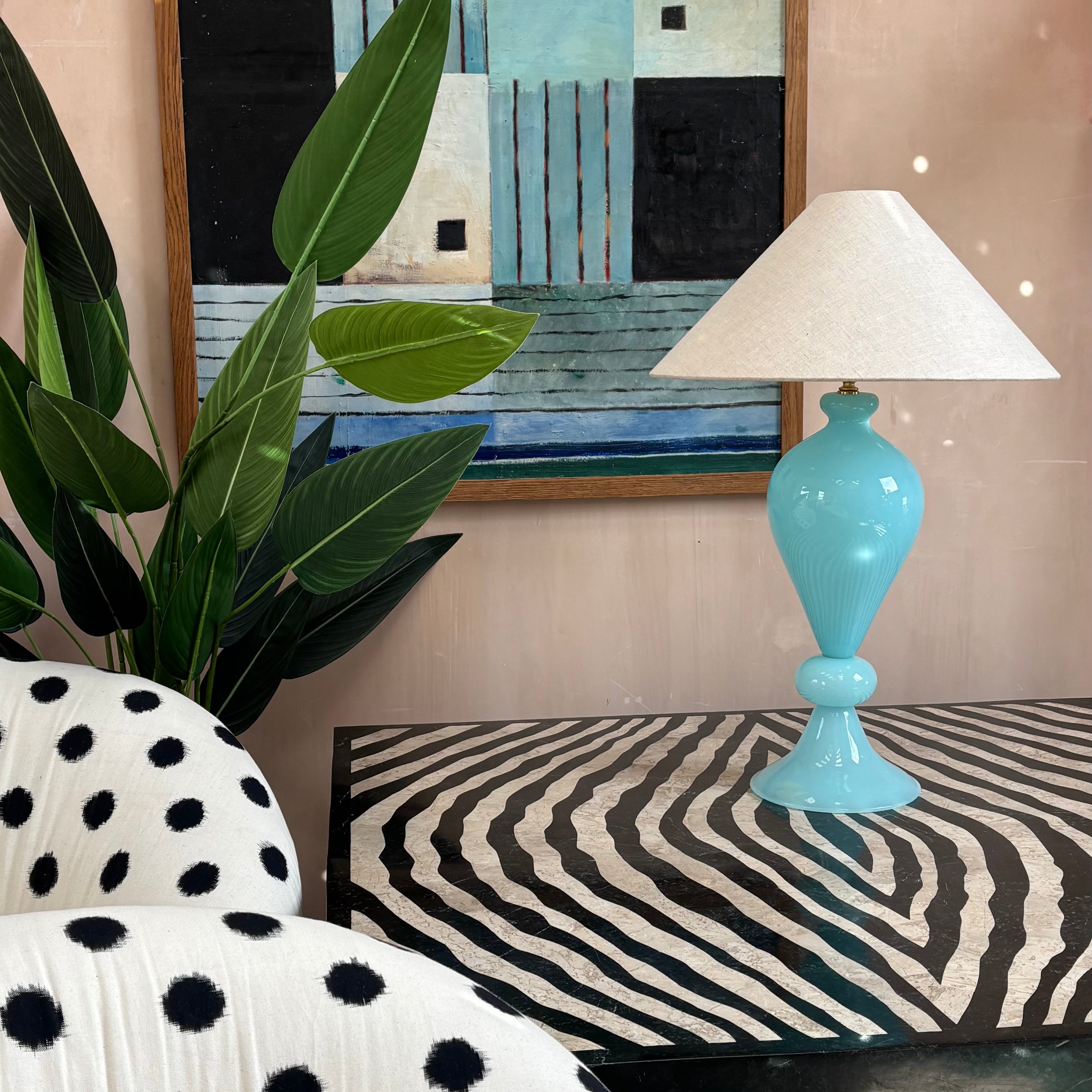 Turquoise murano lamp 