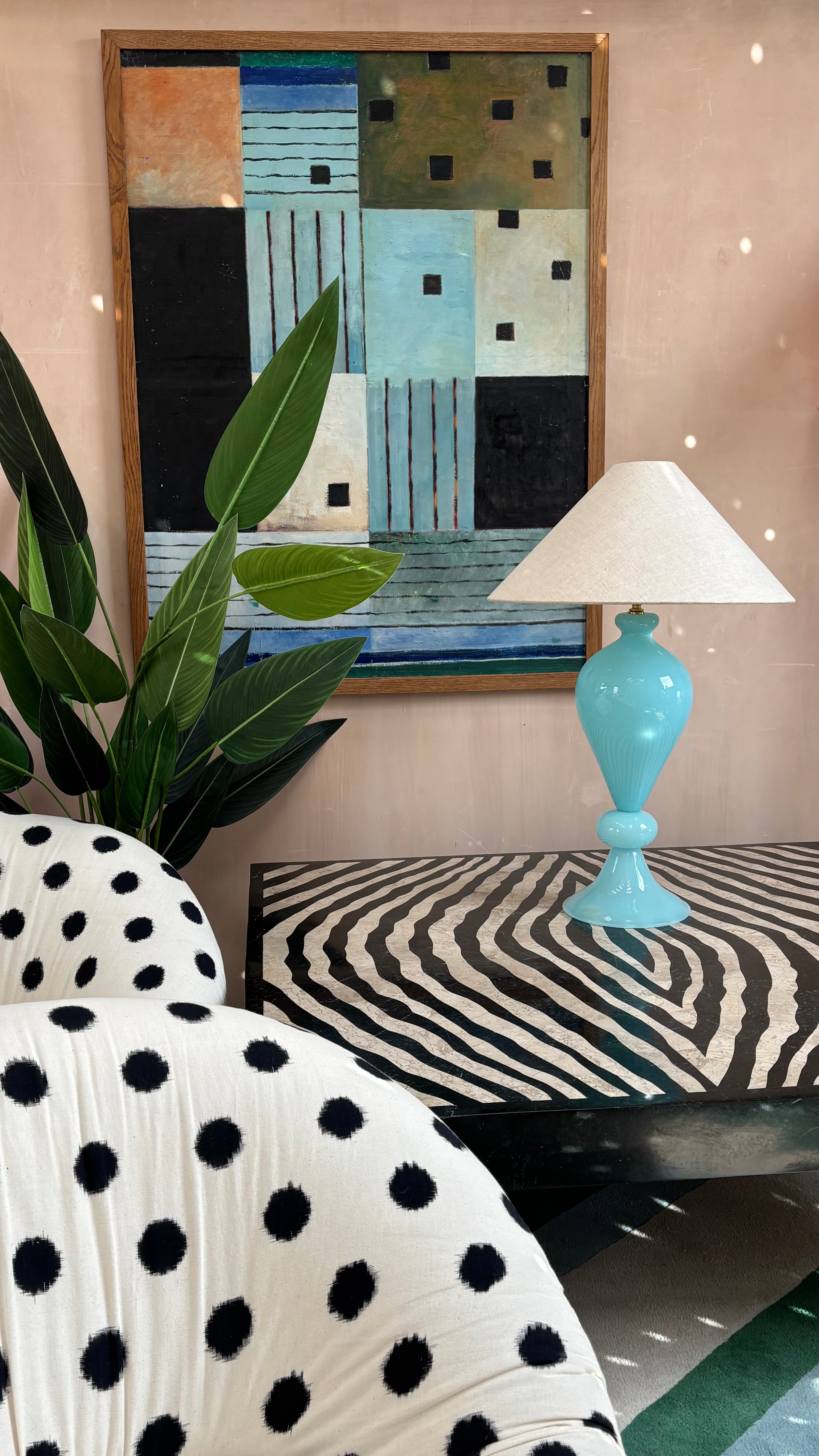Turquoise murano lamp 
