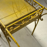 1950s large Italian yellow flower / outdoor drinks cart